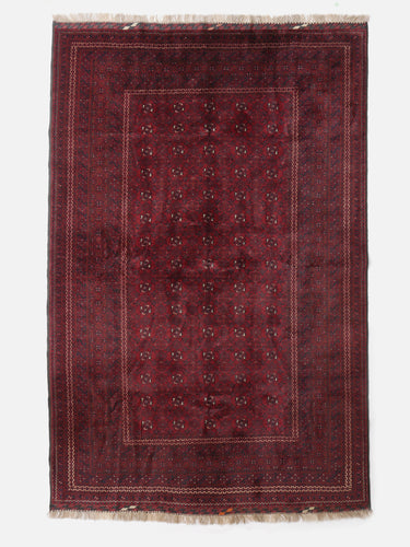 Vintage wool rug · Turkmen · Burgundy & navy