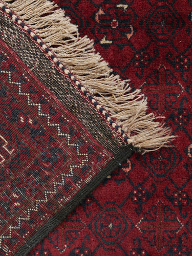 Vintage wool rug · Turkmen · Burgundy & navy