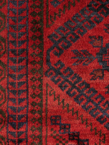 Vintage wool rug · Baluch · Madder red & navy