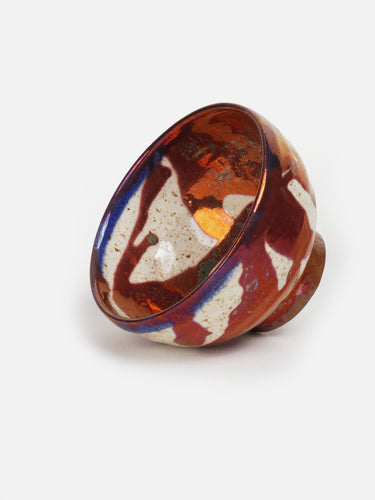 Ceramic bowl · Fayoum · Metallic red