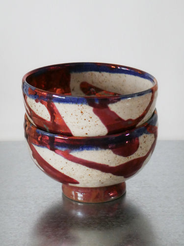Bol en céramique · Fayoum · Rouge métallisé