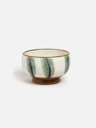 Ceramic bowl · Fayoum · Ivory & green