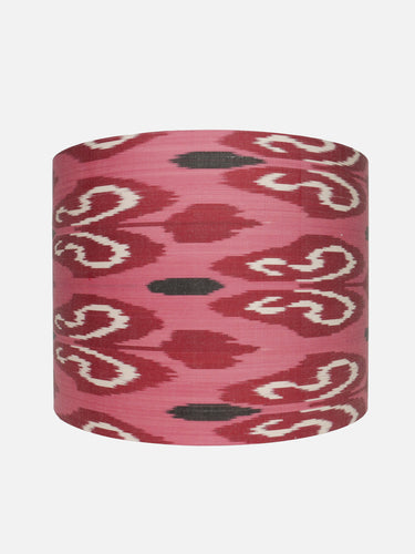 Ikat Drum Lampshade · Adras · Pink & red