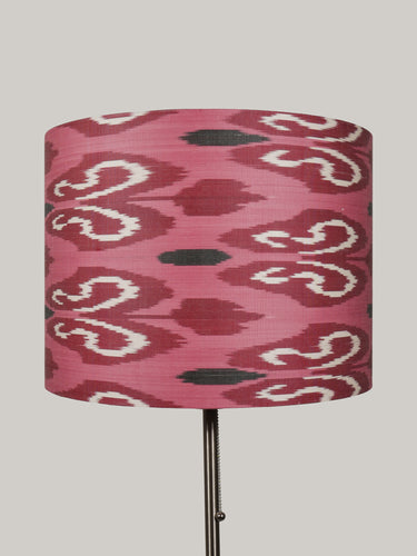 Ikat Drum Lampshade · Adras · Pink & red