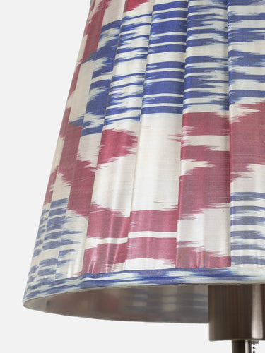 Ikat Pleated Lampshade · Silk · Red & Blue