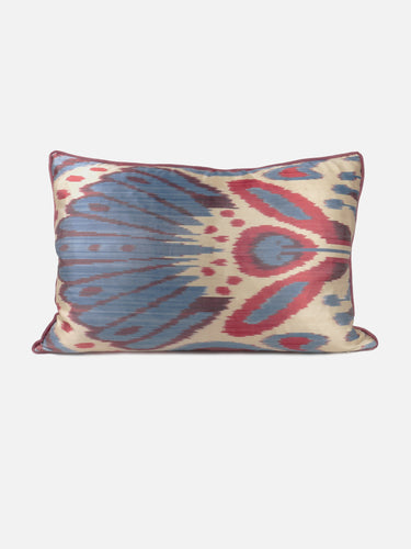 Ikat Cushion Cover · Silk · Blue Iris