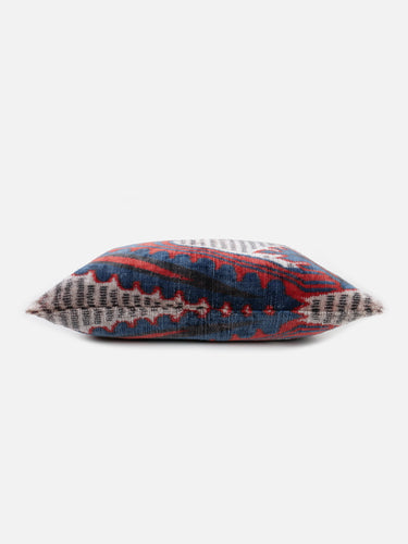 Ikat Cushion Cover · Silk velvet · Blue & Red