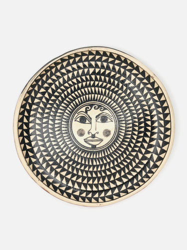 Ceramic plate · Michoacán · Black & white