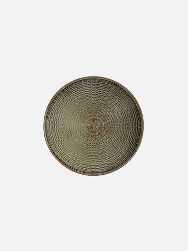 Ceramic plate · Horezu · Copper green