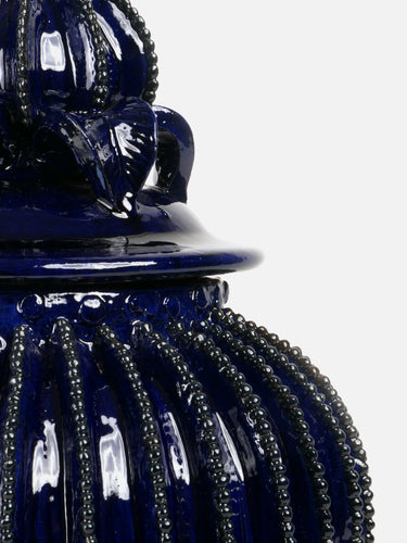 Decorative ceramic vessel · Michoacán · Cobalt blue
