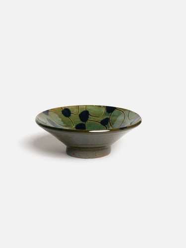 Ceramic bowl · Fayoum · Forest green & blue