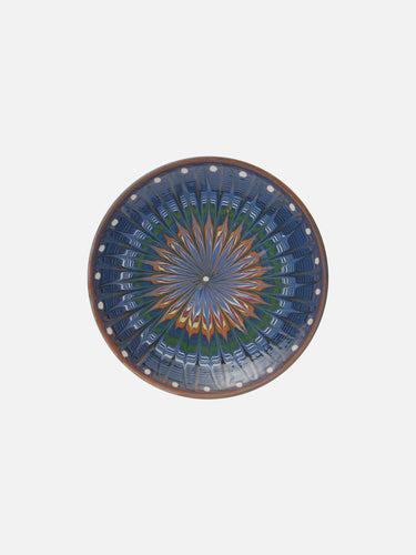 Ceramic plate · Horezu · Midnight blue