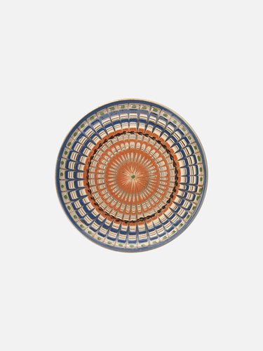 Ceramic plate · Horezu · Blue & copper