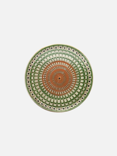 Ceramic plate · Horezu · Green & copper