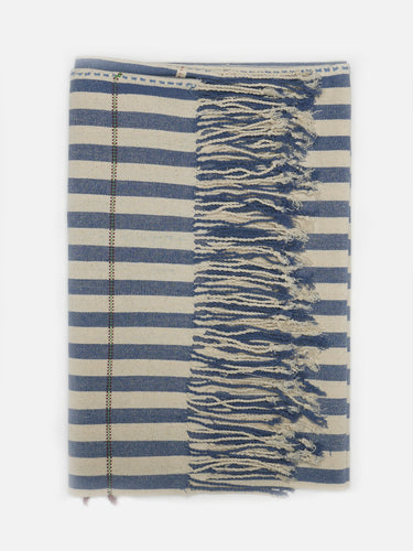 Throw · Karin Hill Tribe · Cerulean bue & white