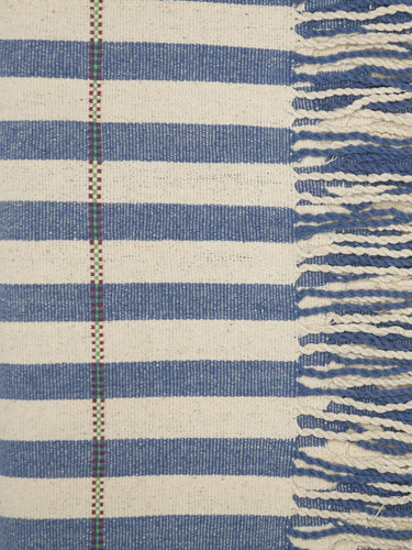 Throw · Karin Hill Tribe · Cerulean bue & white