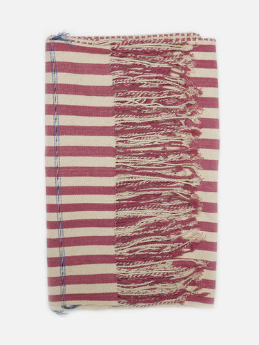 Cotton throw · Karin Hill Tribe · Crimson & white