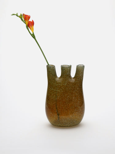 Glass vase · Lviv · Olive green