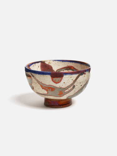Ceramic bowl · Fayoum · Metallic red