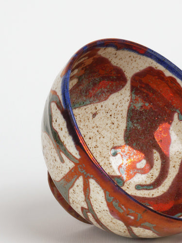 Ceramic bowl · Fayoum · Metallic red