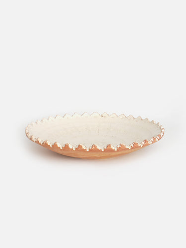 Ceramic plate · Horezu · Ivory