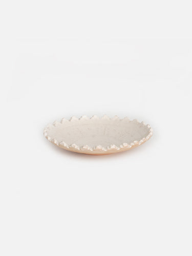 Ceramic plate · Horezu · Ivory