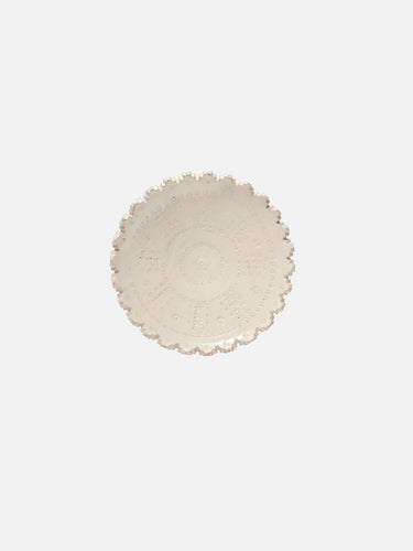 Ceramic plate · Horezu · Ivory