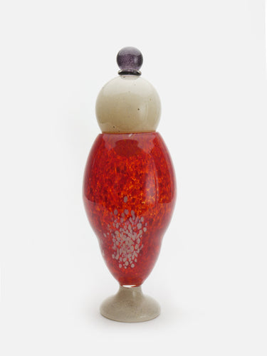 Decorative glass jar · Lviv · Ruby red