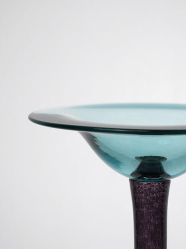 Glass bowl · Lviv · Cerulean blue & purple