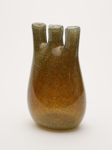 Glass vase · Lviv · Olive green